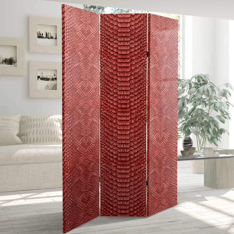 Paravent en simili peau de serpent, Rouge