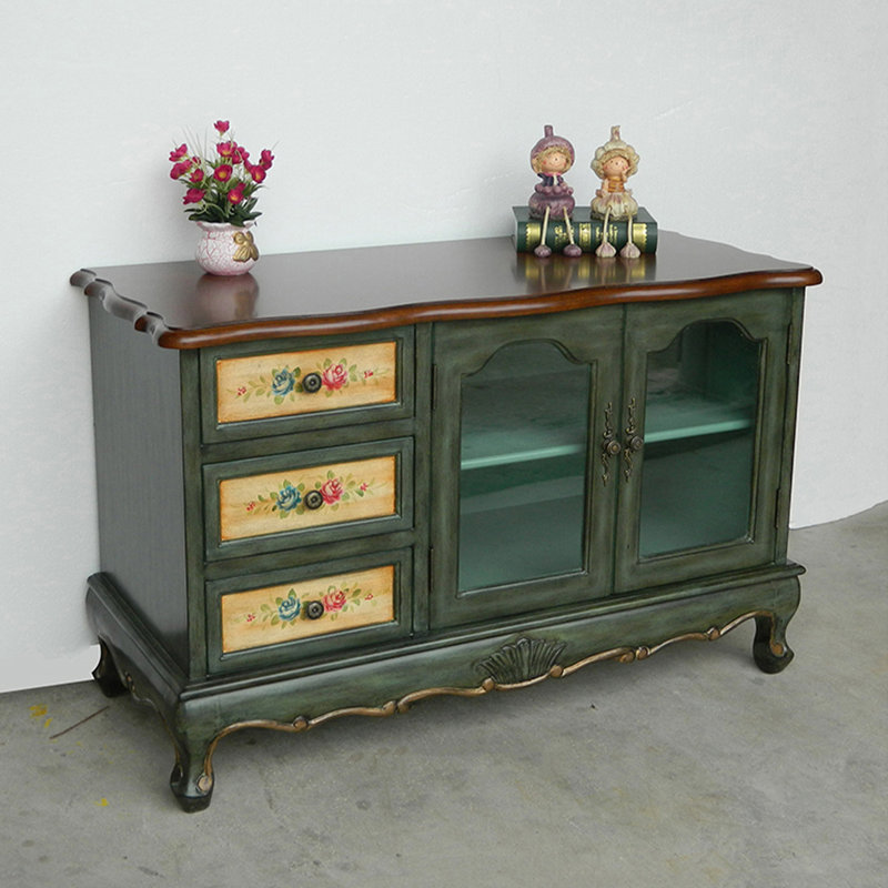 Buffet en bois manufacturé vert foncé foncé, Vert foncé