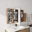 Armoire de toilette 41,4 po avec rangement, armoire à pharmacie murale avec porte miroir, tablettes en verre réglables, contreplaqué