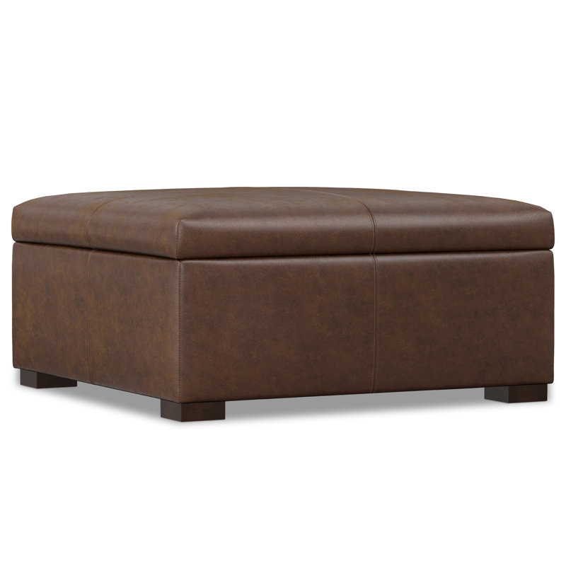 Gabbie 36"W Upholstered Square Coffee Table Storage Ottoman with Lift-Top and Extra Storage
