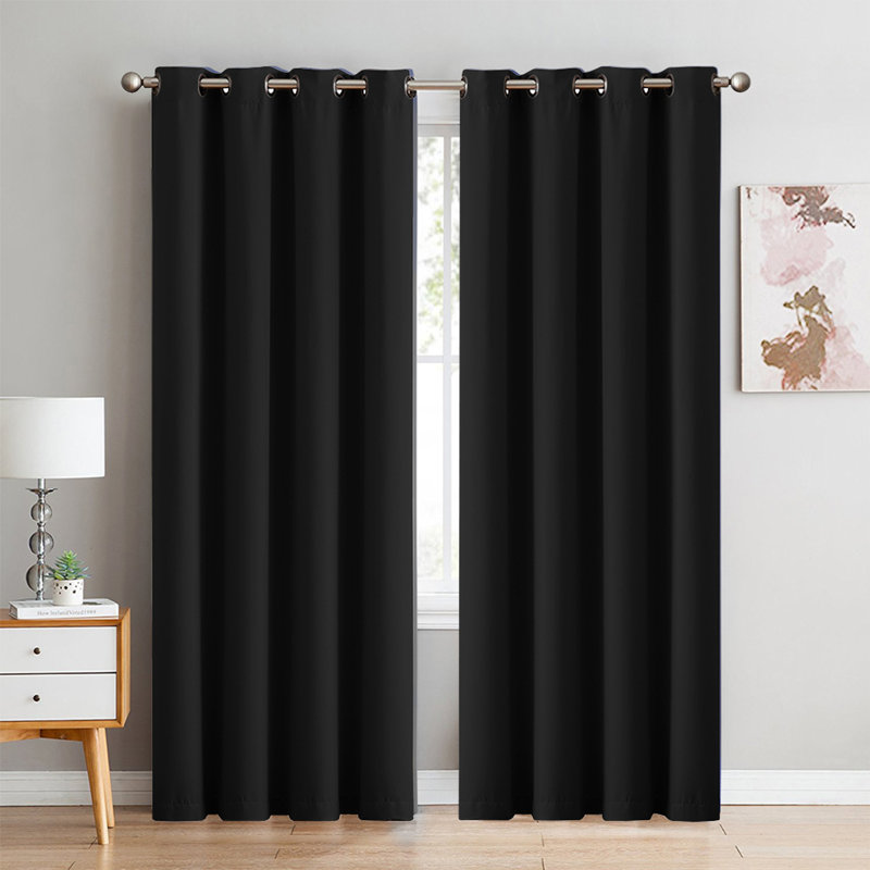 Rohde Blackout Sliding Panel Pair, 46cm Width x 72cm Drop, Black