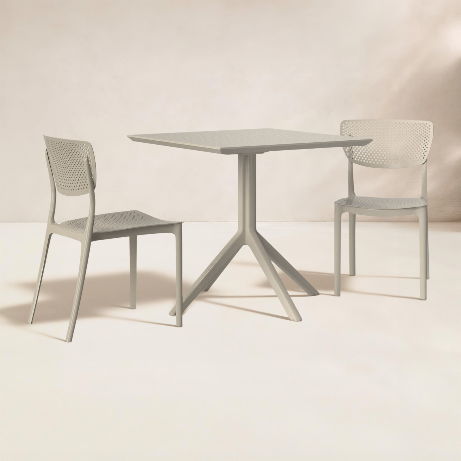 Farrah Patio Bistro Set, Taupe, 31.5" D x 31.5" W x 29.5" H