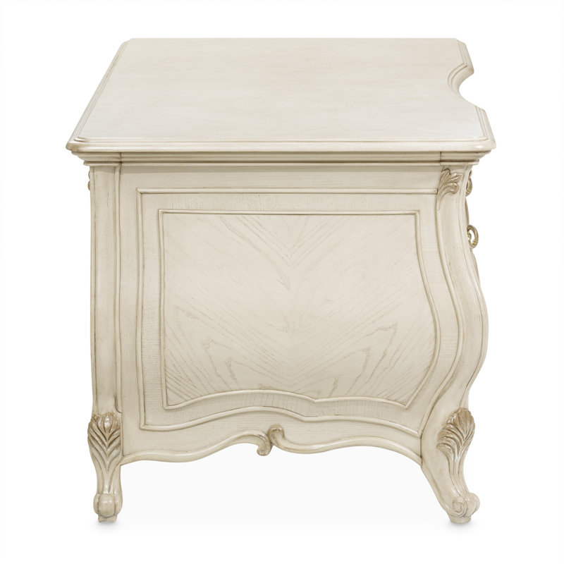Platine De Royale Champagne Solid Wood Executive Desk, Champagne