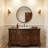 Vintage Round Bathroom Vanity Mirror | Hand-Hammered Iron Frame-2072572260-2051556414