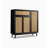 French-Style Wicker-Weave Solid Oak Shoe Cabinet-1215533210