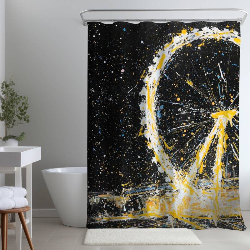 Shower Curtain CI303 – Polyester Shower Curtain, Dye Sublimation Print, 71" W × 74" L