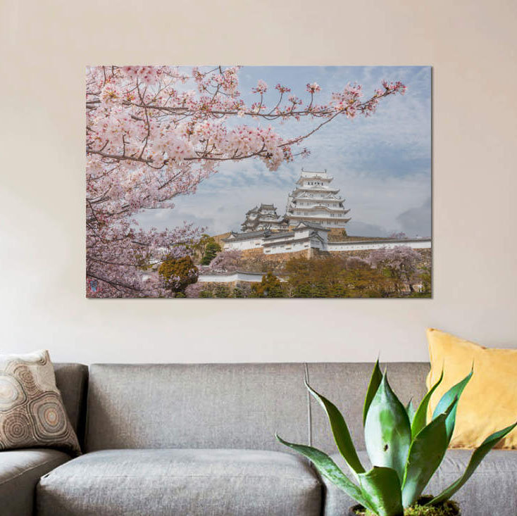 Reproduction sur toile «Spring in Japon VII», H 26 po x l 40 po x P 1,5 po, Pas de tapis, Toile tendue