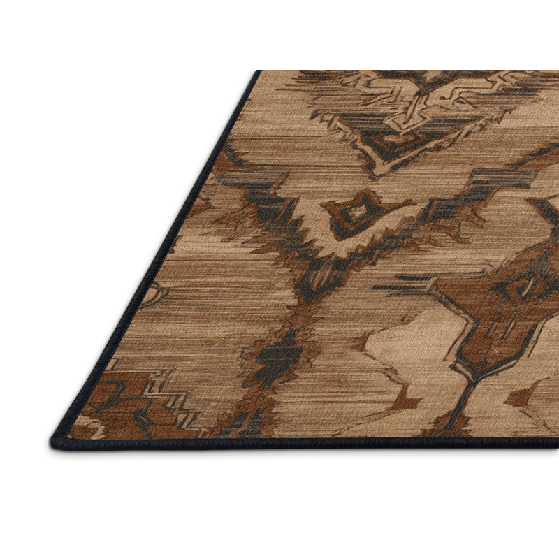 Tapis brun lavable à la machine, Rectangle 7 pi x 9 pi