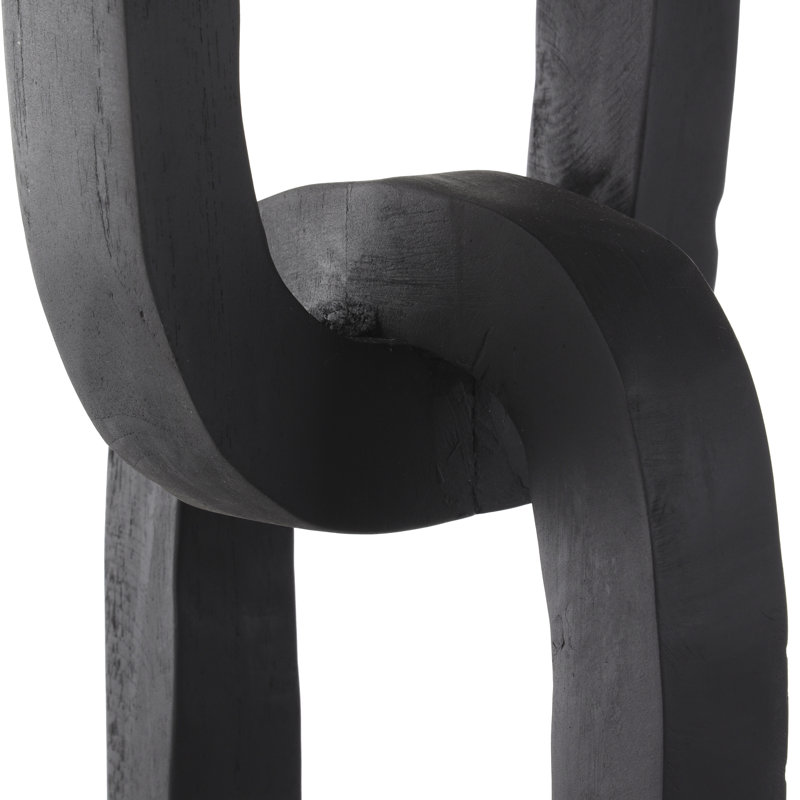 Roelfiene Abstract Figurine / Sculpture Decorative Object, 32" H x 7.5" W x 7.25" D, Black