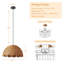 Luminaire suspendu en rotin 15,7 po tissé à la main avec bordure festonnée-217043064