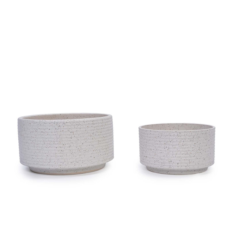 2 pots de fleurs en céramique, pot de fleurs moderne pour patio, jardin ou rebords de fenêtre