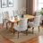 Upholstered Chenille Fabric Accent Dining Chair with Curved Solid Wood Legs-1309245759