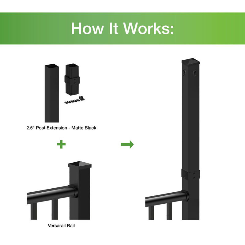 Versarail Post Extension Kit, Matte Black