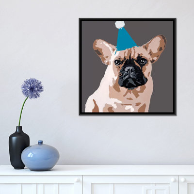 « milo on dark gray », reproduction d’art sur toile tendue