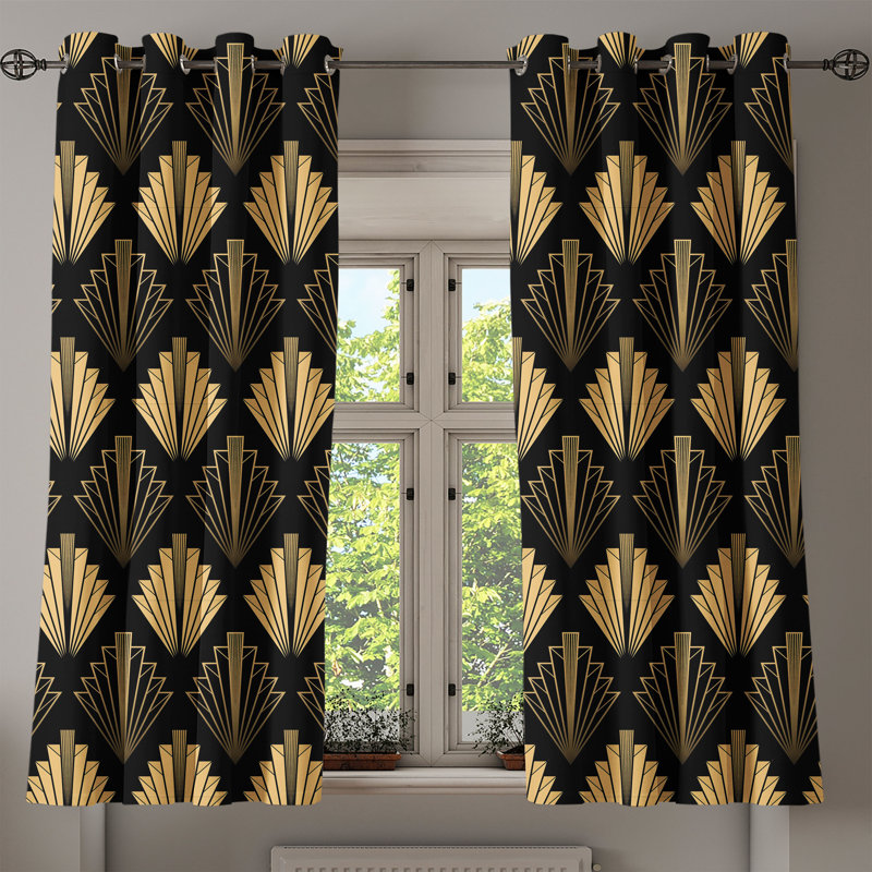 Rideau à œillets Latitude Deco Art Deco, L 50 po x L 63 po