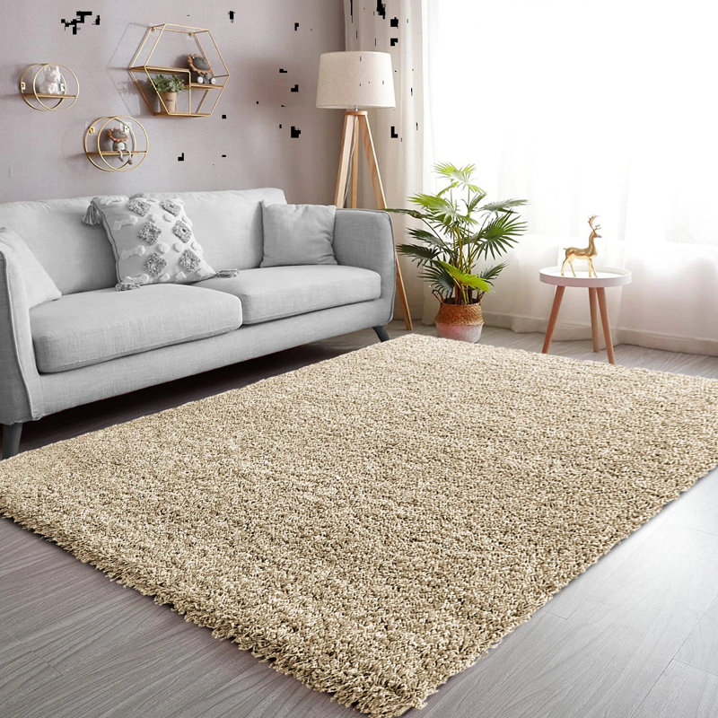 Solid Colour Shag Area Rug, Rectangle 160 x 230 cm