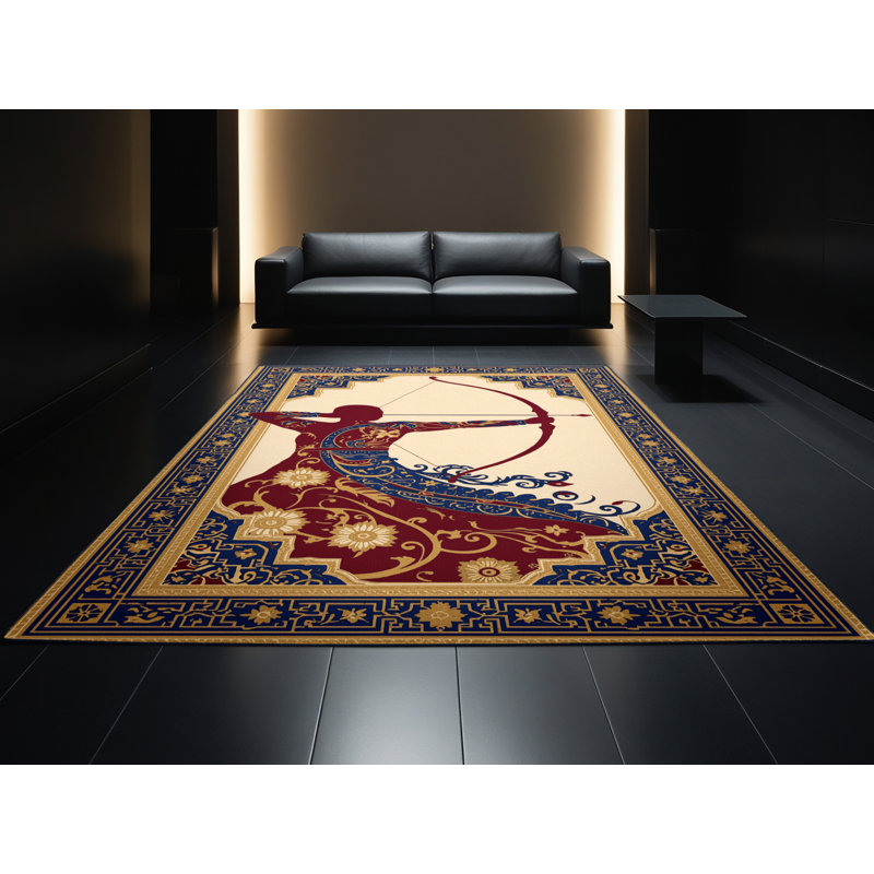 Tapis oriental mauve classique parchemin lavable à la machine Auburndale, 5 x 7