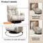 Fauteuil inclinable pivotant à 360° avec appui-tête et dossier réglables, fauteuil lounge rembourré avec structure en acier, gris moderne