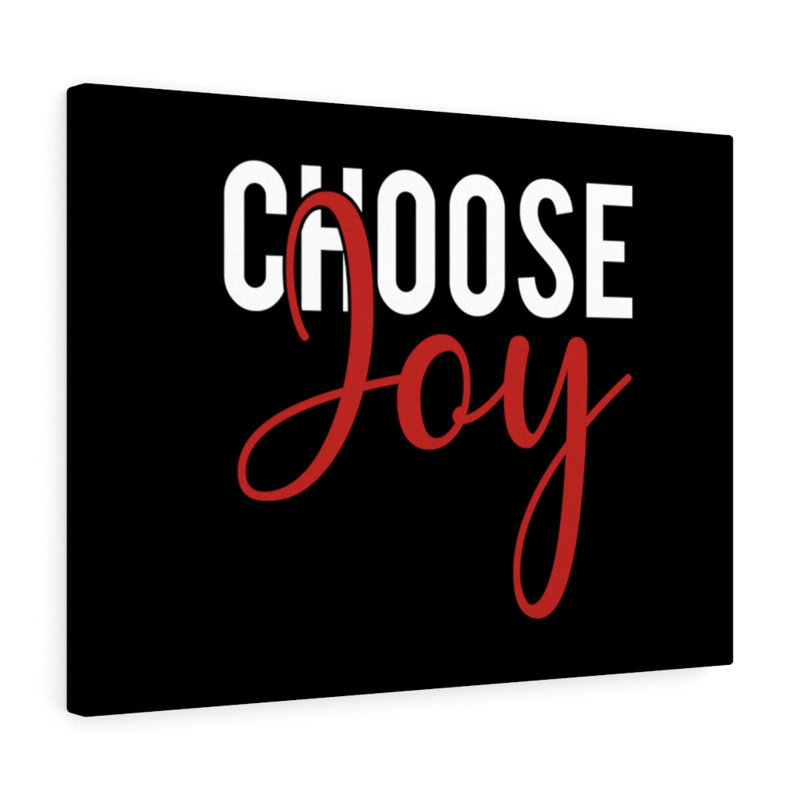 Choose Joy Red - Wrapped Canvas Print, 28cm H x 36cm W