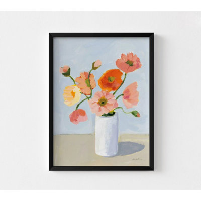 "Islande coquelicots" par Pamela Munger, impression encadrée de fleurs dans un vase, reproduction de peinture à l'huile florale, reproduction botanique délicate, art mural nature 36 x 48 po