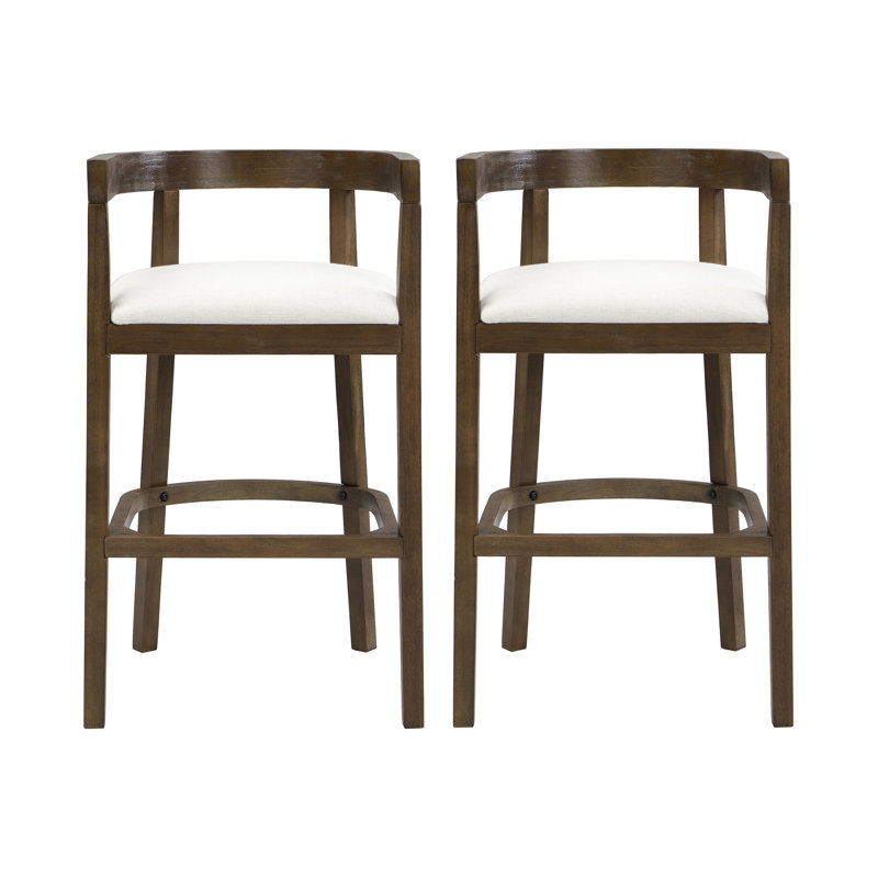 Upholstered Counter Stool with Solid Wood Frame, Noyer, 37.5