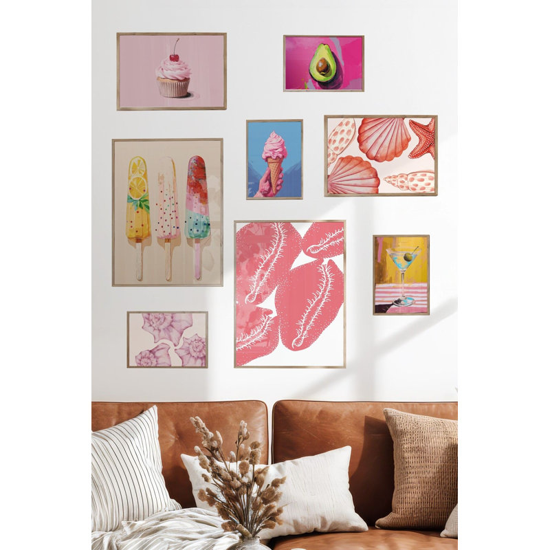 Tableau décoratif encadré (8 pièces), Brun