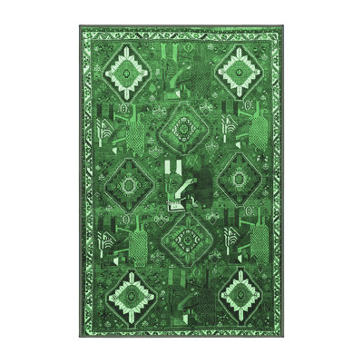 Tapis traditionnel vert émeraude 649