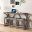 Ensemble de table de bar avec prise de courant, ensemble de table de bar et de chaises, ensemble de table de salle à manger 4 pièces, ensemble de table de petit déjeuner industriel, pour salon, salle à manger, salle de jeux