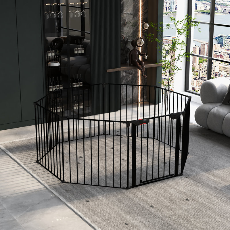 Portail 200 po réglable en métal - 8 panneaux pour clôture