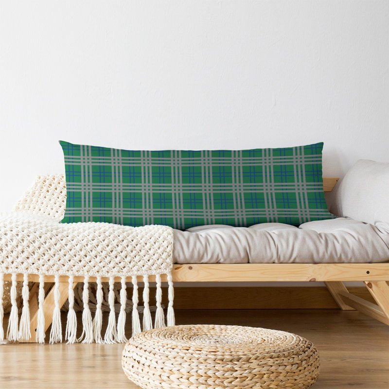 Coussin de soutien en polyester Seattle, Vert / bleu / argent, Molleton moelleux