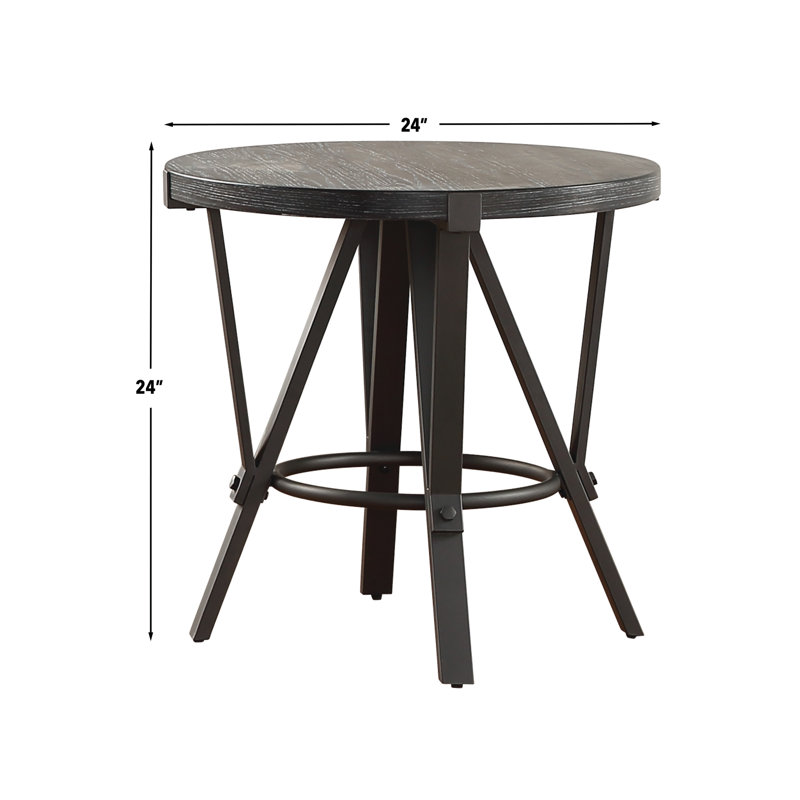 Bruce Hudock 24'' Wood/Iron End Table