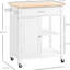 Kitchen Island Cart With Solid Wood Top, Drawer And Plenty Storage, White For Dining Room Rolling Island, Room, Versatile Practical