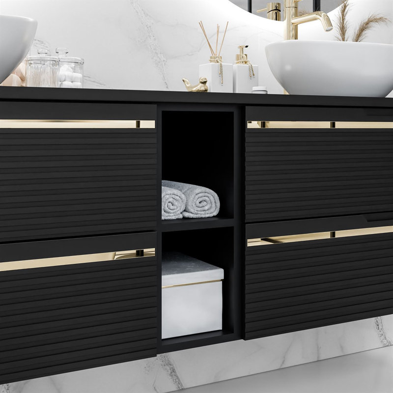 140mm Double Bathroom Vanity with Ceramic Basin
