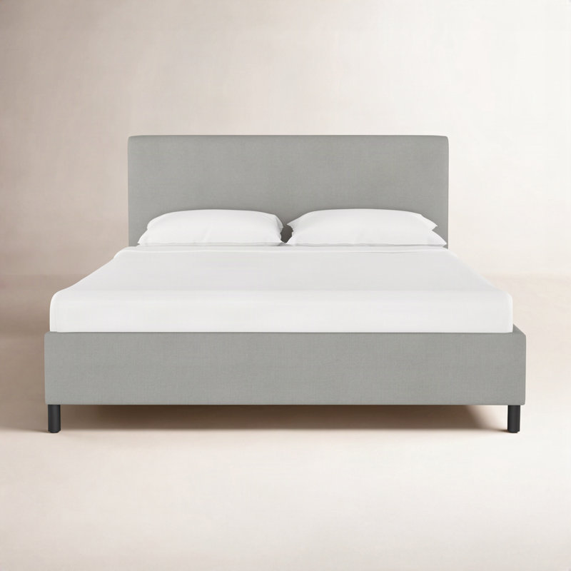 Eisley Upholstered Platform Bed, Queen, Classic Grey Linen