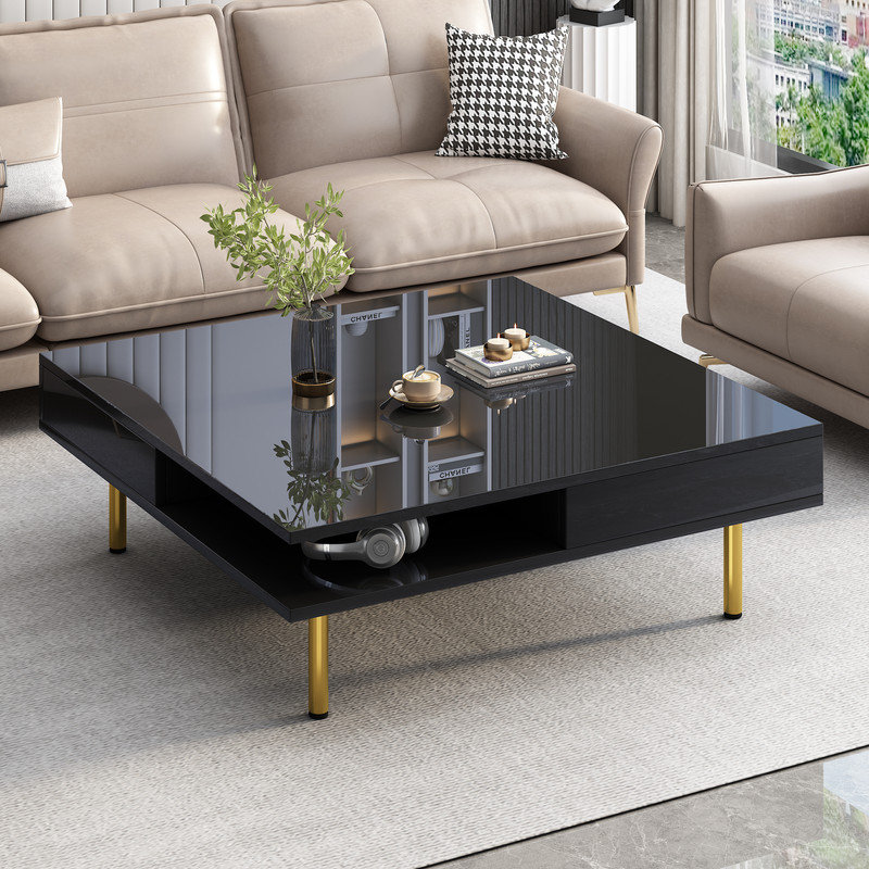 Table basse simple Bouiye, Noir, noir, noir, noir