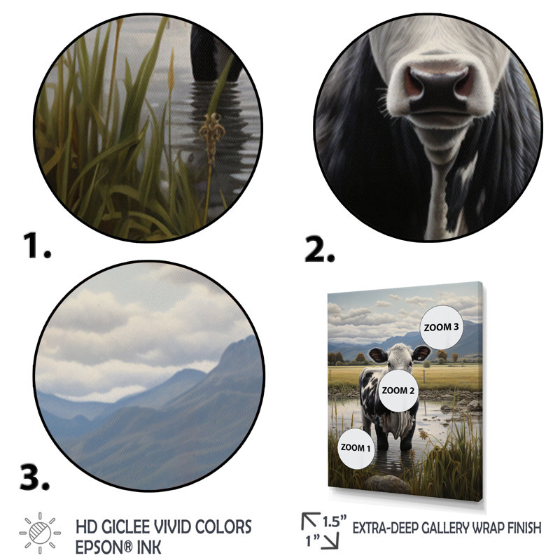 Ashkum Cow Solitude II, reproduction d'art sur toile, Toile tendue, H 20 po x l 12 po x P 1 po