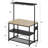 47 Inch Kitchen Island with Storage & Power Outlets, Large Bakers Rack Microwave Stand with 3-Tier Shelves, 5 Hooks
