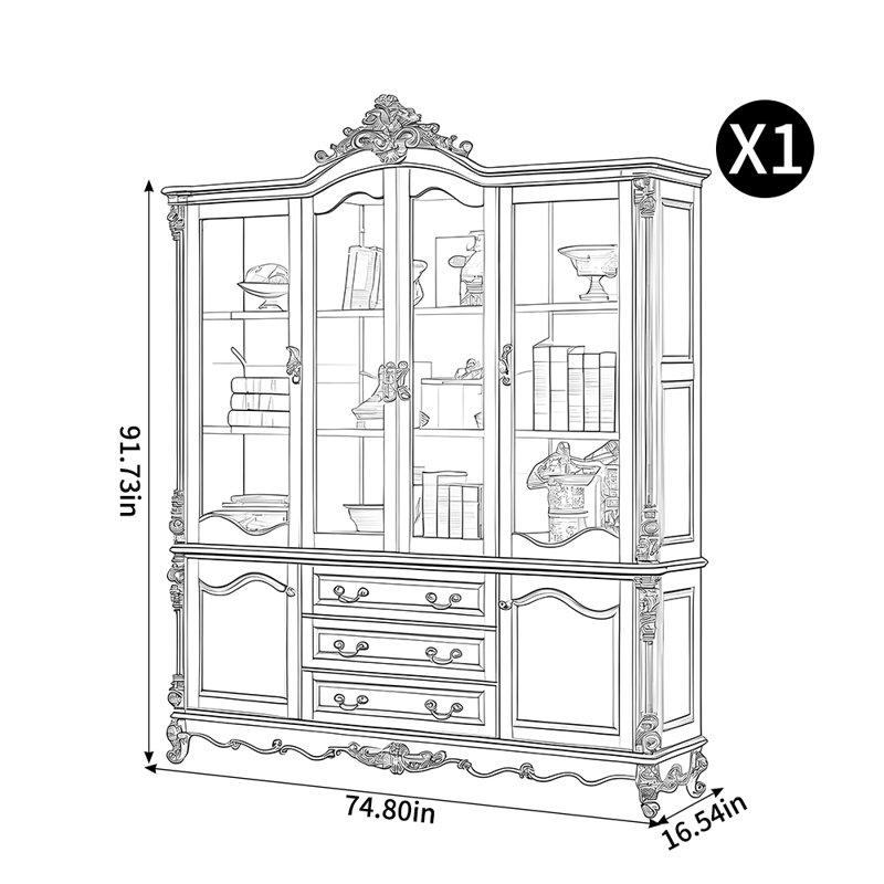 Bibliothèque American style rétro