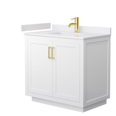 Ensemble de meuble-lavabo simple 36 po avec plateau en marbre de culture Miranda