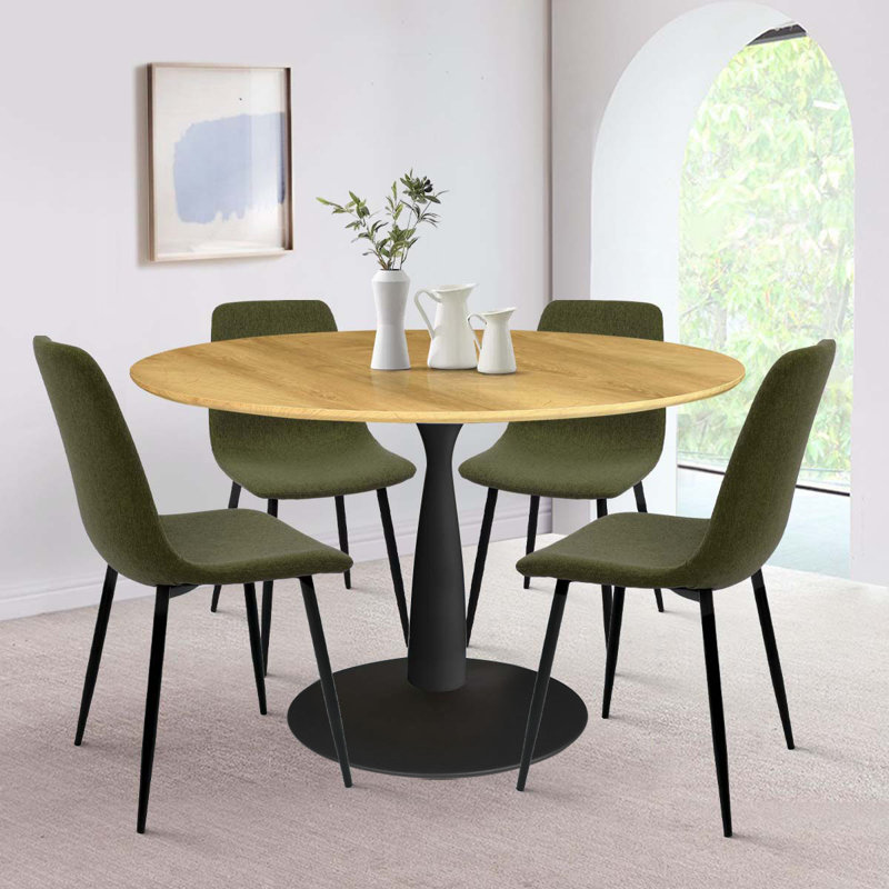 Ensemble de salle à manger 4 personnes avec table basse l 35 po Bassey, Vert, Noir