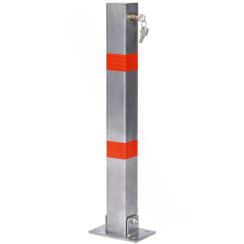 Parking Bollard,Pole Barrier With Lock ,Car Parking Protection Posts,Home Garage Street Decor ,Parking Barrier Square Gray