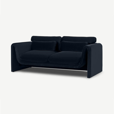 Causeuse-coussin en velours bleu