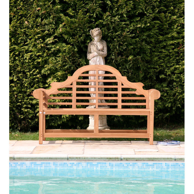 Aspinwall Solid Wood Teak Outdoor Bench, H90 x W120 x D55cm