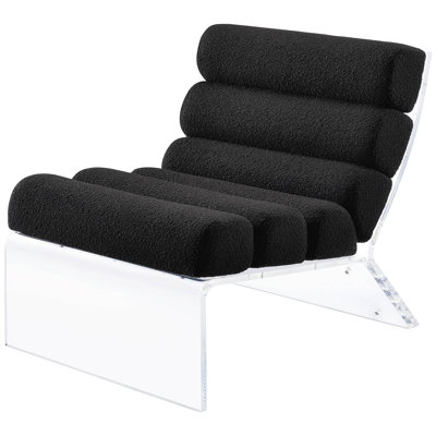 Boucle Upholstered Armless Acrylic Chair