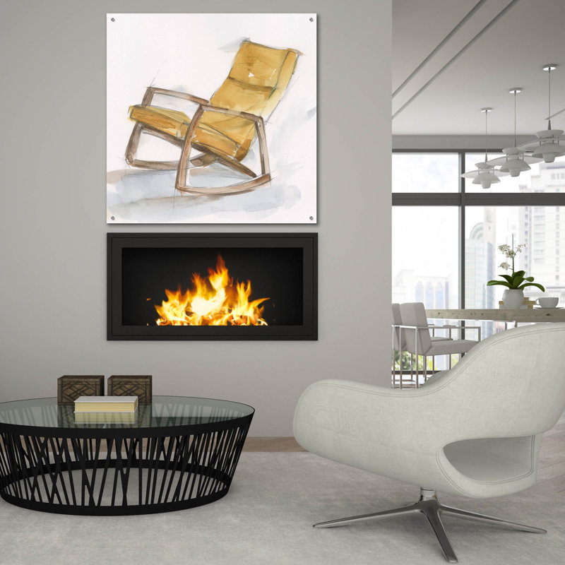 Art mural en verre épique «Retro Comfort 4» par Ethan Harper, 36 po x 36 po, H 36 po x l 36 po