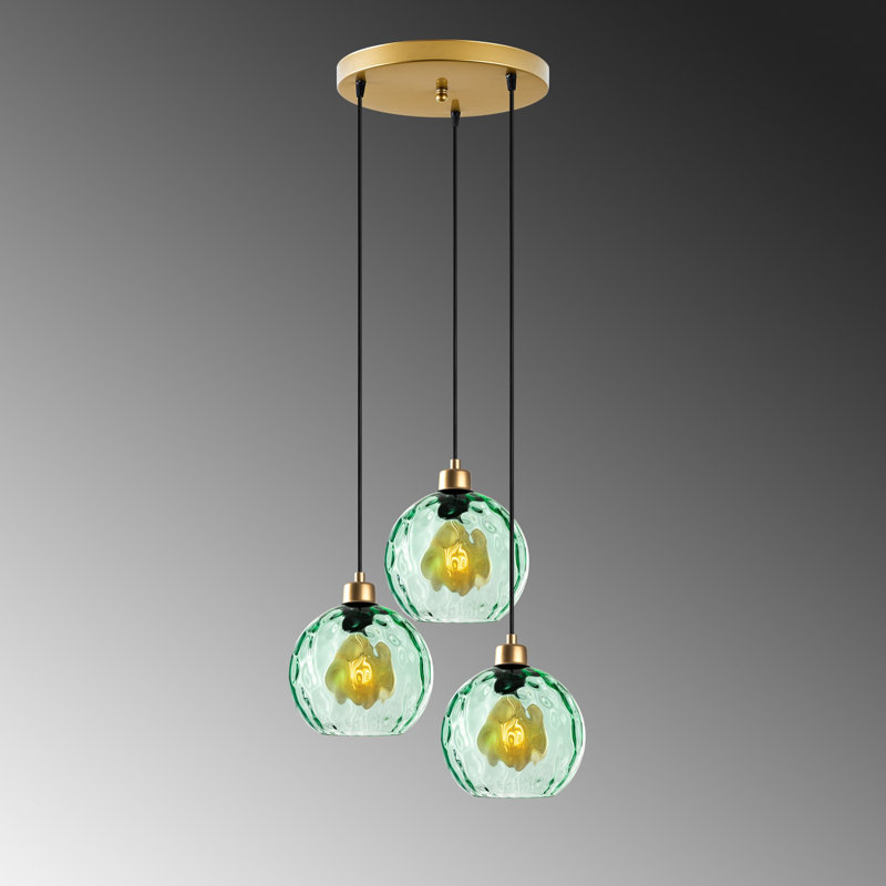 Sheen Chandelier, Gold, Green