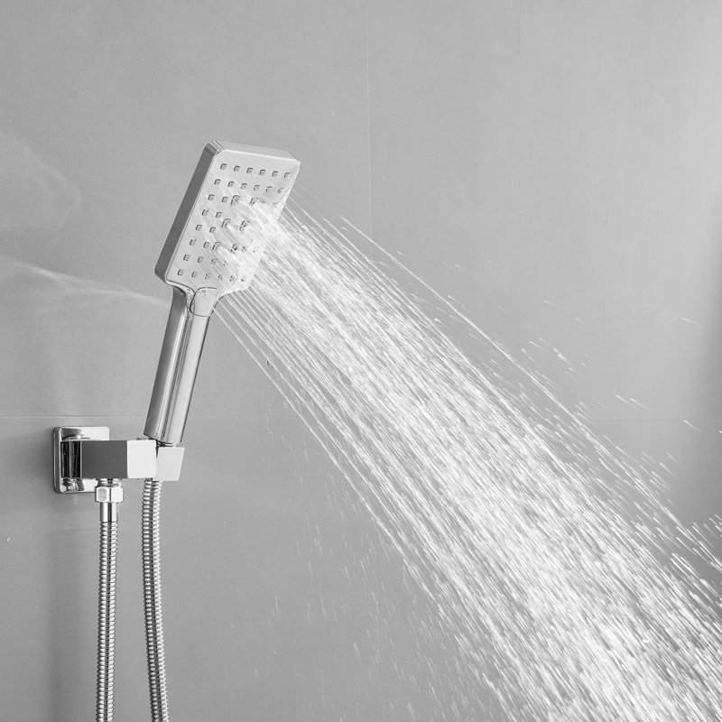 Système de douche mural avec douche à main Ensemble de robinet de douche complet à poignée simple Ensemble de robinet de douche en laiton avec valve à pression équilibrée