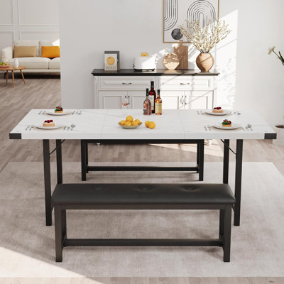 Rectangular Extendable Dining Table Set for 4-6