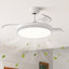 Ventilateur de plafond de chambre à coucher de 44 po avec lumière, pales rétractables à haut débit d'air, moteur à courant continu réversible à faible bruit et 6 vitesses, 3 CCT et DEL à intensité variable
