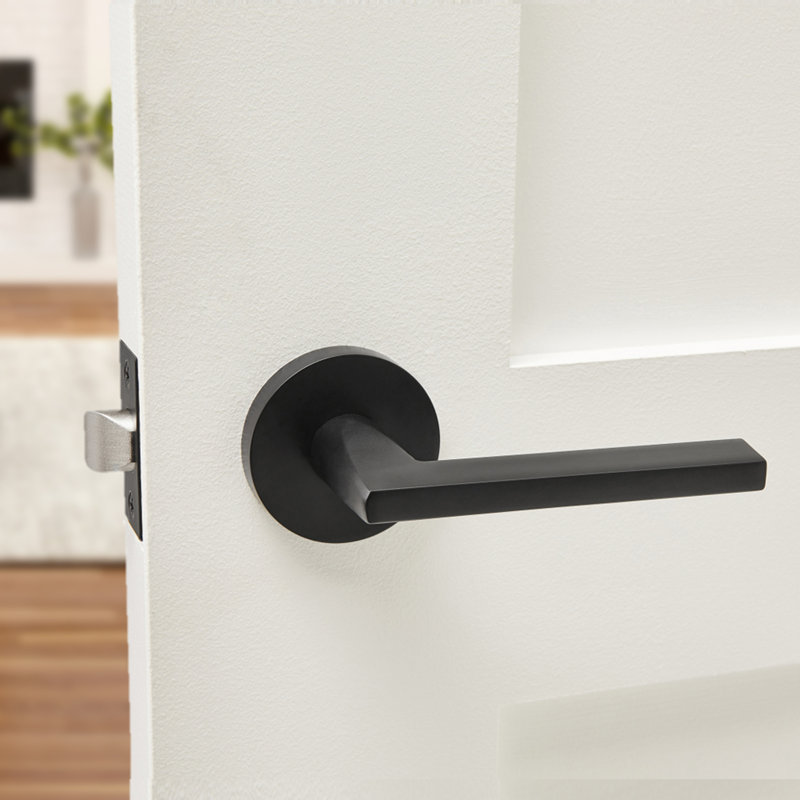 Toronto Solid Metal Matte Black Lever Door Handle, Privacy 